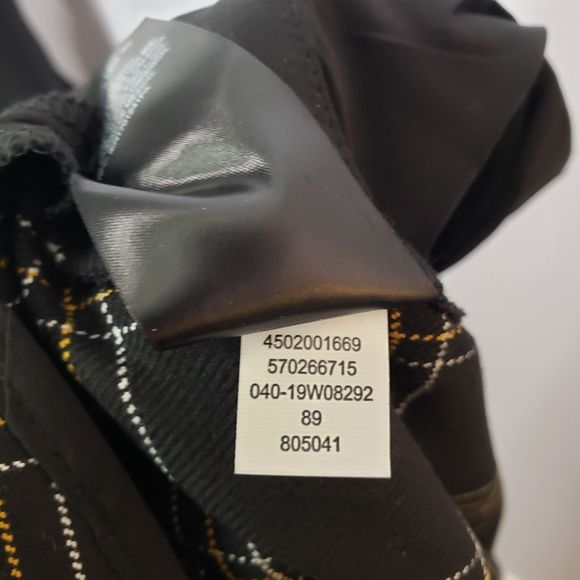 NWT WHBM Slim Ankle Pant Size 10 Black, White, Marigold Plaid - Picture 9 of 14